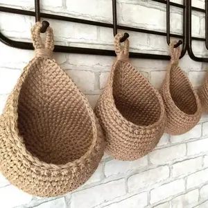 wall hanging macrame basket