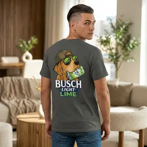 Busch Light Lime Dog Shirt | Beer Lover | Golden Retriever Drinking Beer | Lake Life T-Shirt | Country Drinking Shirt | Gift for Him