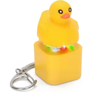Quacking Duck Keyboard Fidget Toys for Adults Clicker Keychain with Sound LED Light and Charging Port for Autism Stress Relief Anxiety