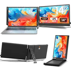 Laptop Screen Extender, 14.2" FHD 1080P Portable  for Laptop, Plug & Play Screen Extender, Auto Adjust Width Dual  for 13" - 17" Laptops, Compatible for MacOS/Wins/Chrome/Dex
