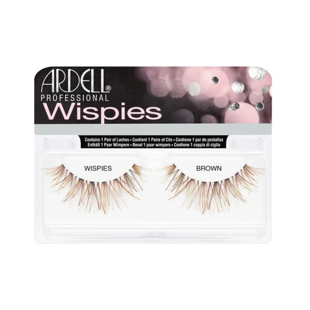 Ardell InvisiBands Glamour Wispies Brown Fluffy Eyelash Clusters - Long-Length Individual False Lashes for Cosmetic Makeup Use, Adults & Girlfriends, American International Industries, Night Out Partying