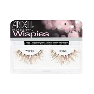 Ardell InvisiBands Glamour Wispies Brown Fluffy Eyelash Clusters - Long-Length Individual False Lashes for Cosmetic Makeup Use, Adults & Girlfriends, American International Industries, Night Out Partying