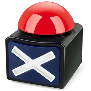 Light-Up Sound Quiz Buzzer (Black/Red) – Durable Trivia Game Buzzer for Family Game Night, Classroom Competitions & Quiz Shows