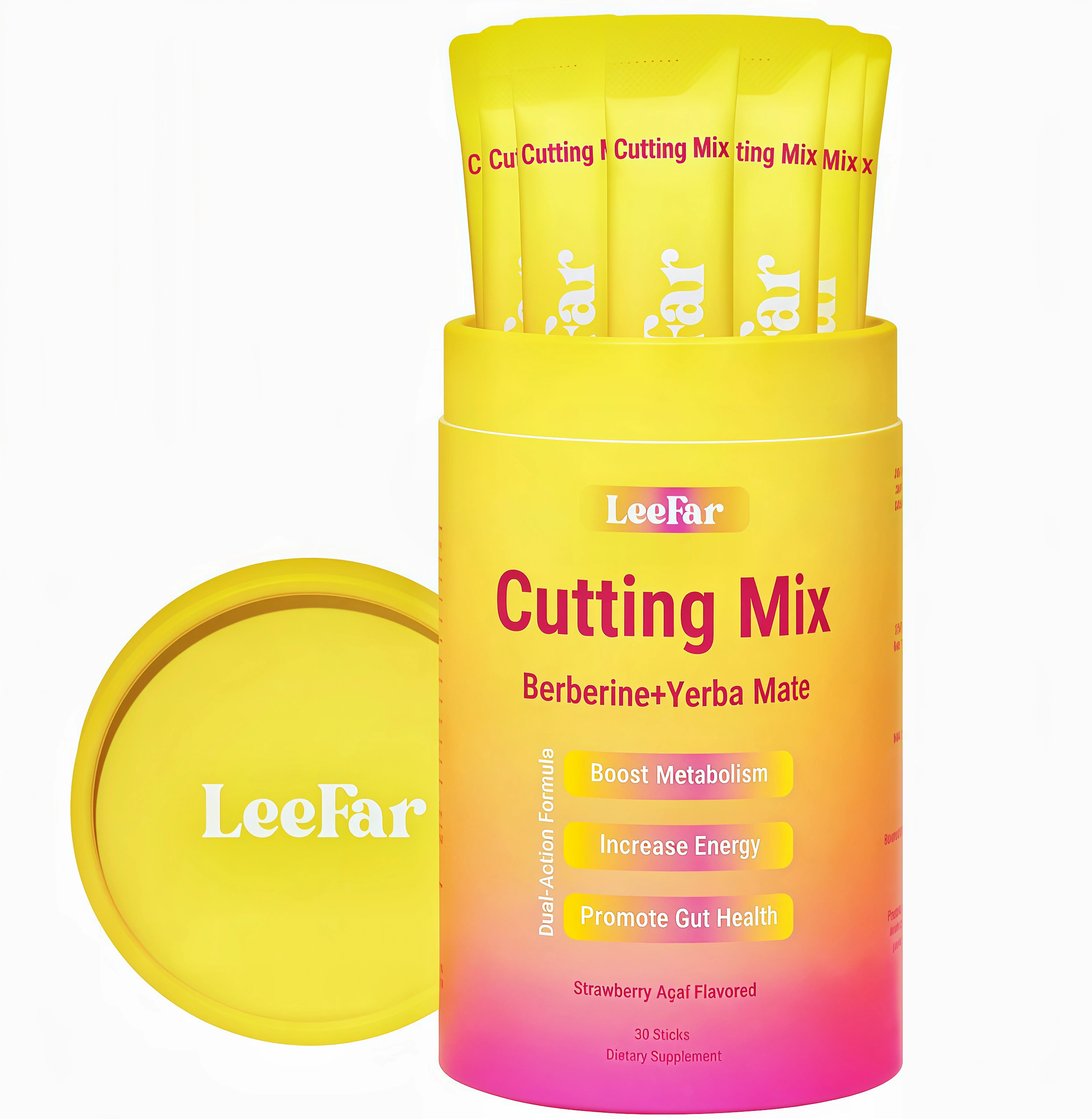 LeeFar Cutting Drink Mix – | CA Strawberry Açaí Flavor – | (30 Servings)