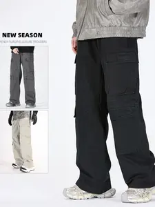 New Men's Multi-Pocket Workwear Patchwork Long Pants, Comfortable All-Seasons, Durable Fashion, Versatile Style, Loose-Fitting
