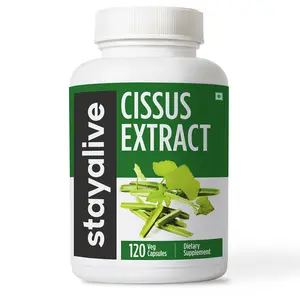 STAY ALIVE Cissus Quadrangularis Supplement, 120 Pills, Pure Extract Powder with 40% Ketosterones, Non-GMO and Gluten-Free Cissus Extract Capsules
