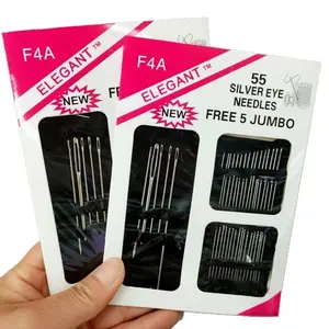 55 Pieces Stainless Steel Big Eye Hand Sewing Needles Set with Different Sizes