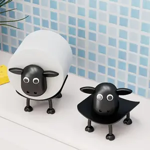 【Summer Vibes】Cartoon Sheep-Shaped Toilet Paper Holder, Lightweight Removable Bathroom Decor Organizer for Cleaning and Organizing, Easy-Installation Tissue Storage Rack, Home Supplies Gift