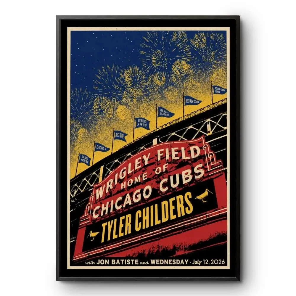 Tyler Childers Wrigley Field Chicago July 12 2026 Concert Poster