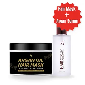 HerStyler Hair Care Duo - Argan Oil Hair Mask & Hair Repair Serum for Frizz Control and Deep Nourishment Aloe Conditioner