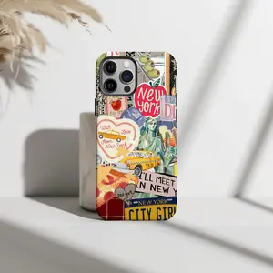 NYC Collage Phone Case: Vintage New York City Icons. Case for IP 11 12 13 14 15 16 17 Pro, Plus, Promax, S21,22,23,24,25 Ultra, Tough Case, Magsafe Case
