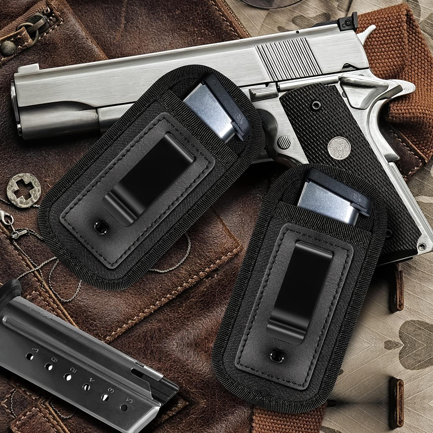 3-Pack leg Magazine Holster - Universal 9mm/.40 Cal Mag Pouch with Metal Belt Clip, Durable Nylon Mag Carrier for Concealed Carry & EDC