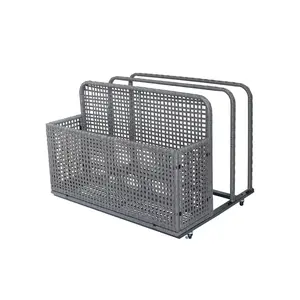 Pool Storage,Pool Storage Bin with PE Rattan,Pool Organizer for Cushions, Floaties, Noodles, Life Vests, Beach Balls, Patio Furniture(Hollow Grey)