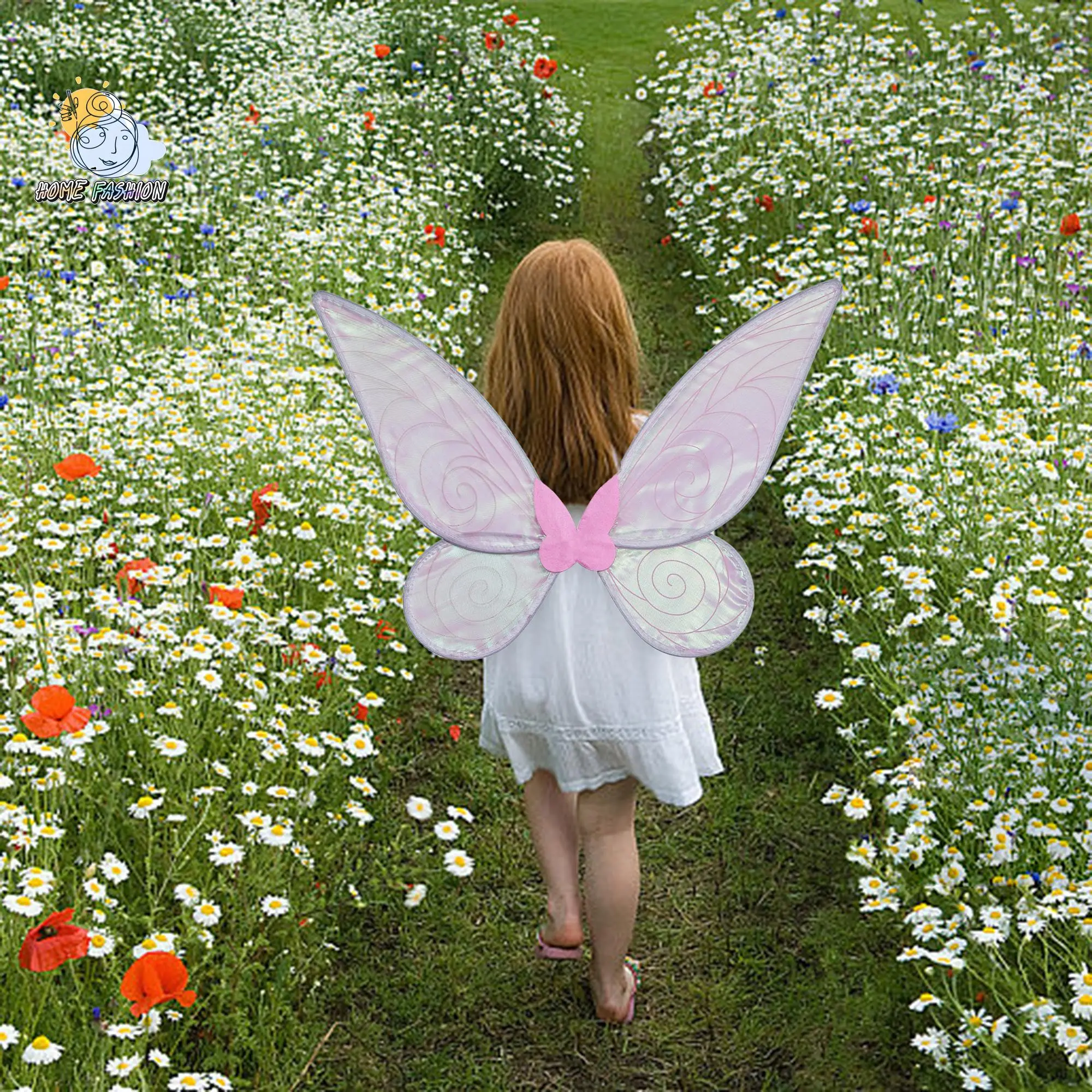 Glowing Butterfly Wings For Kids Girls, Angel Wing Fairy Wings Halloween Costume Colorful Birthday Party Favors Party Decorations 23.62in18.89in