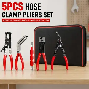 5pcs Complete Automotive Fastener & Trim Removal Tool Kit No-Scratch Car Clip Pliers Ergonomic Non-Slip Handle Universal Car Interior Modification Repair Set with Portable Storage Bag tiktokshopspringglowup