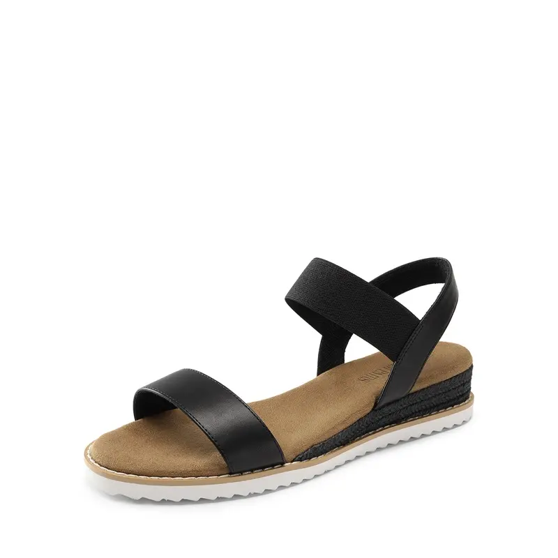 Dream Pairs Women's Boho Espadrille Wedge Sandals with Elastic Ankle Strap and Padded Insole, Lightweight Low 1.6-in Heel for Summer Walking, Walking Shoes