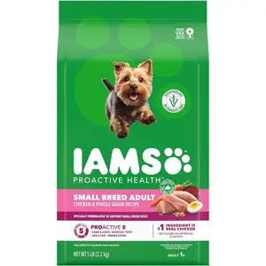 Small Breed Adult Dry Dog Food Chicken and Whole Grain Recipe Complete Daily Nutrition Healthy Dog Formula 5 Lb Bag