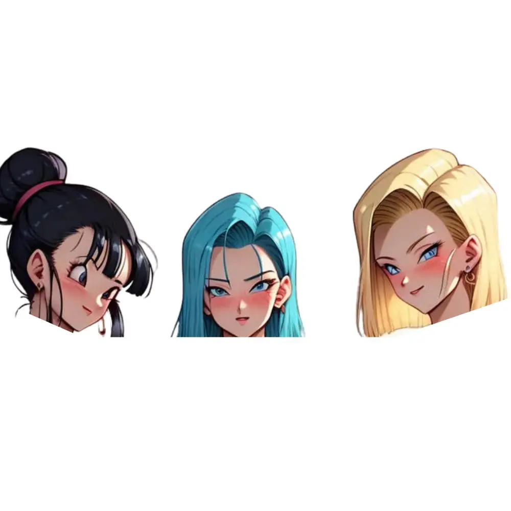 Anime Pajama Party Vinyl Sticker, Stylish Cartoon Girl Trio Art Decal, Cozy Sleepover Inspired Design, Glossy Finish, Laptop Car Water Bottle Decor