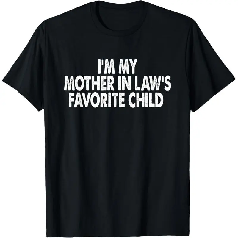 Casual Short-Sleeve Round Neck T-Shirt - "I'm My Mother-In-Law's Favorite Child" Funny Top for Men, Women (Sports & Outdoor Clothing)