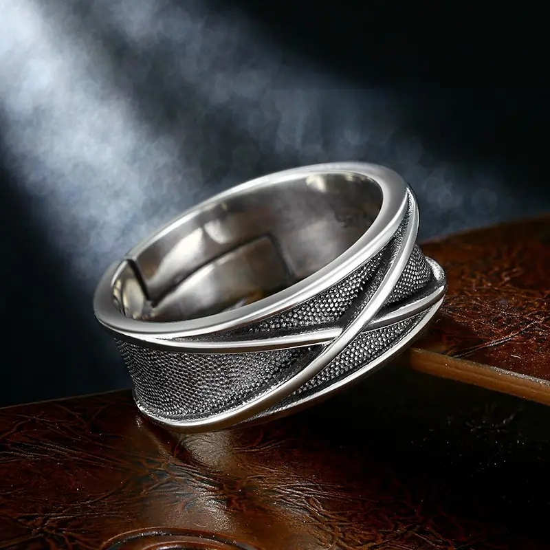 Retro Time Space Goku Black Ring Punk Gothic Open Ring For Men Handmade Unisex Designer Jewelry Accessories Anime Lovers Gift Handcrafted Openwork Ring