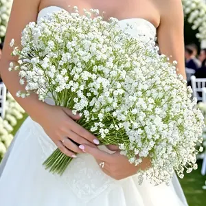 600pcs Breathable Artificial Flower Bouquet, Realistic Faux Flowers, Fake Flower Bouquet, 20 Daisy Bunches, Perfect for Wedding Decor, Banquet Table Arrangement, Hotel & Party Decoration