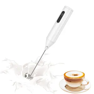 USB Rechargeable Handheld Electric Frother, 3-Speed Stainless Steel Mini Milk Mixer, High Speed Whisker, Portable Coffee Beater, Cordless Milk Frother, Milk Frother Wand