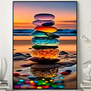 Coastal Beach Gem Art Print, Contemporary Ocean Poster for Beach Lovers, Bedroom Living Room Cafe and Office Wall Decor