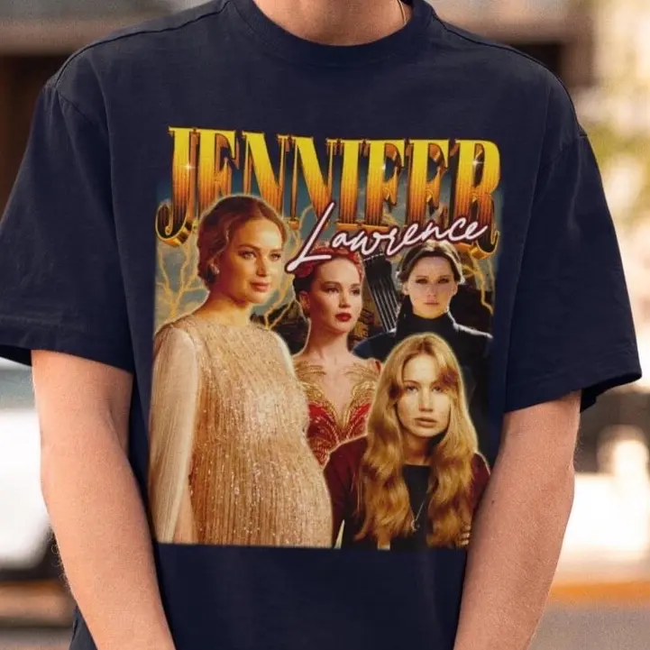 Unisex Jennifer Lawrence Graphic Tee - Vintage Graphic T-Shirt