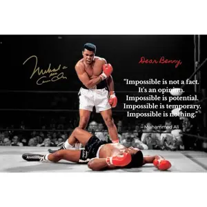 Unique Personalized Custom Poster for him Muhammad Ali Motivational Quote Printable Gift Wall Art Instant Poster Print Unframed