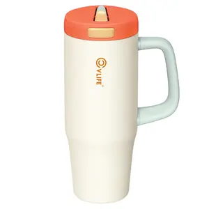 CVLIFE Insulated Tumblers with Handle Leak Proof Tumbler with Lid and Flip Straw 32 oz Insulated Water Bottle Fits in Cup Holder