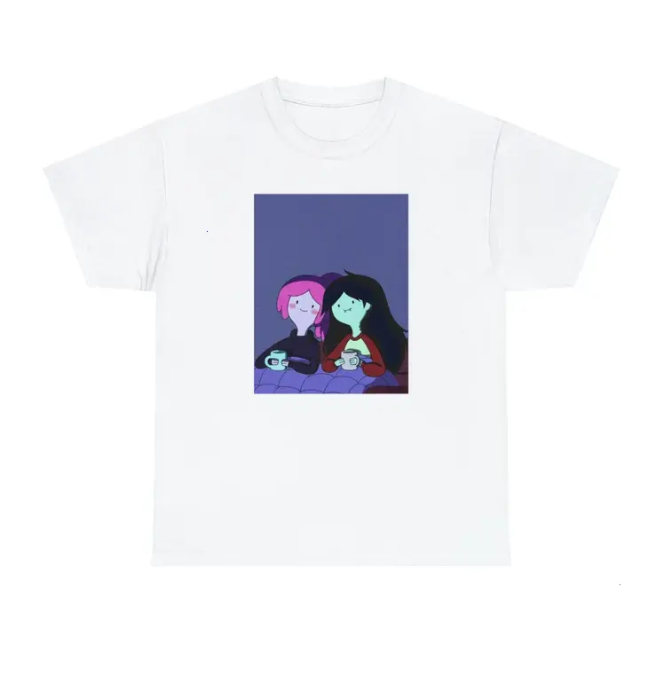 Adventure Time Unisex Tee Marceline & Bubblegum Cozy Scene Design