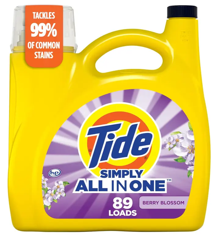 Simply All-In-One Liquid Laundry Detergent, Berry Blossom Scent, 89 Loads, 117 fl oz