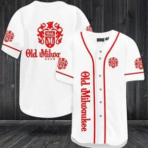 White Old Milwaukee Beer Baseball Jersey Baseball Jersey Shirt Couple Jersey Gift For Him Gift For Her