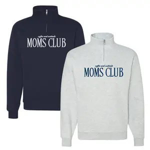 'Coffee & Cocktails Moms Club' Quarter Zip Sweatshirt
