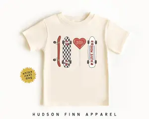 Valentine's Day Youth and Adult Shirt, Red Checkered Skateboard Valentines Day, Toddler Tee, Cute Boys Shirt, kids valentine shirt, Love More, family tee, Youth clothing, gift for son and daughter, holiday outfit, summer outfit, birthday gift