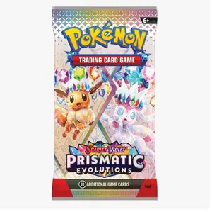 Pokémon Prismatic Evolutions Booster Pack - 10 Random Cards Featuring Eevee & Friends with Stellar Colors and Glittering Gems