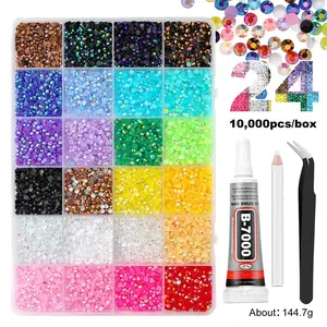 24 Color Jelly Glitter Ab Flat Back Rhinestones, Multi-Size Universal, Nail Art Phone Case Clothing Shoe Bag DIY Craft Decor Accessories