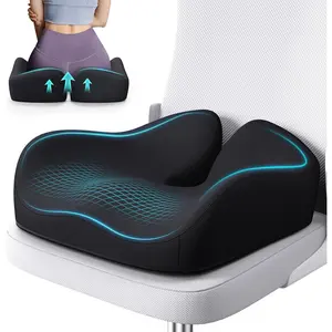 Memory Foam Seat Cushion for Office Chair, Ergonomic Cushion for Tailbone Pain Relief, Sciatica & Back Support, Suitable for Office Chair and Car Seat