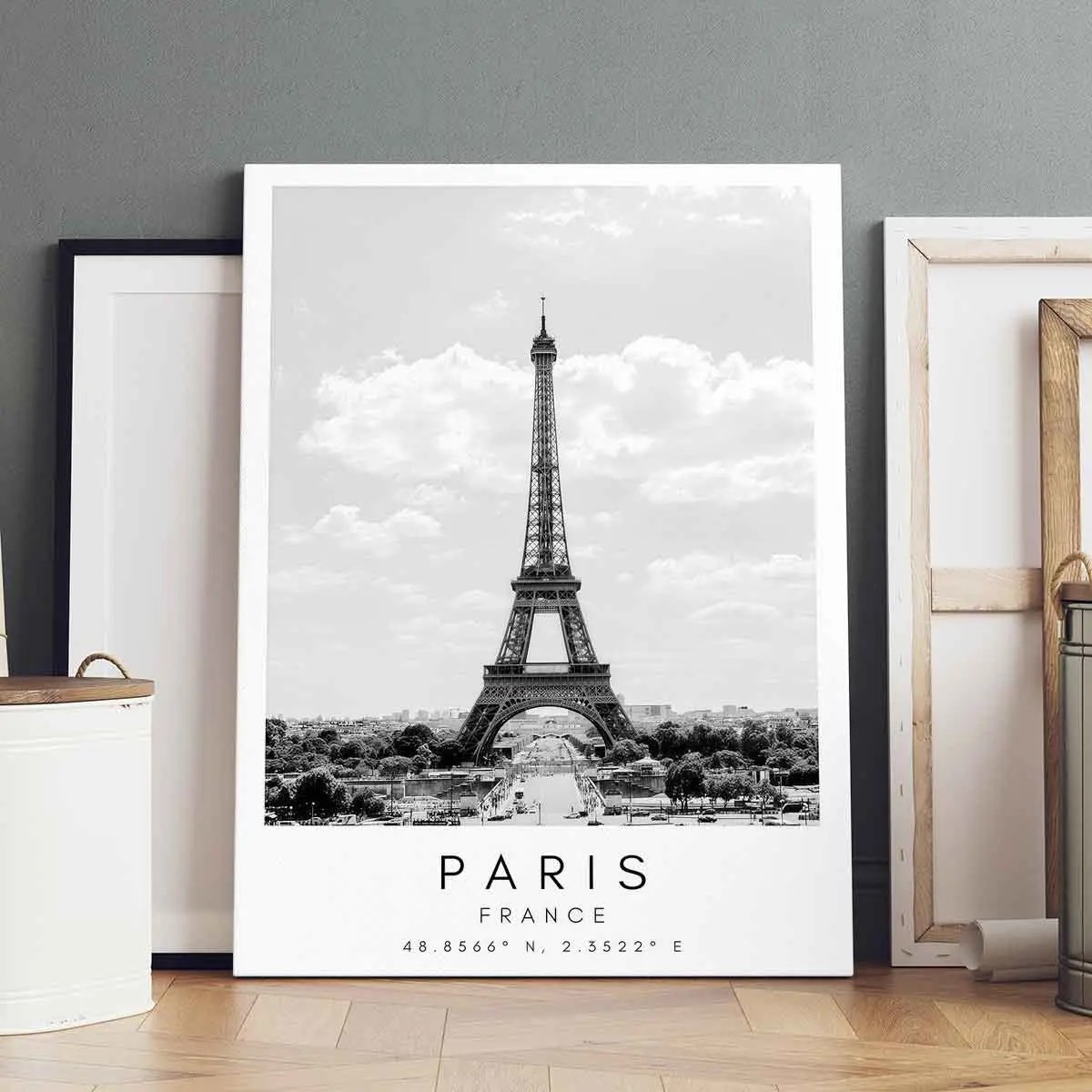 Paris Eiffel Tower Poster, Modern Art Wall Decor, Unique Artwork, Solid Wood Frame Canvas Print, Waterproof HD Home Decoration Gift