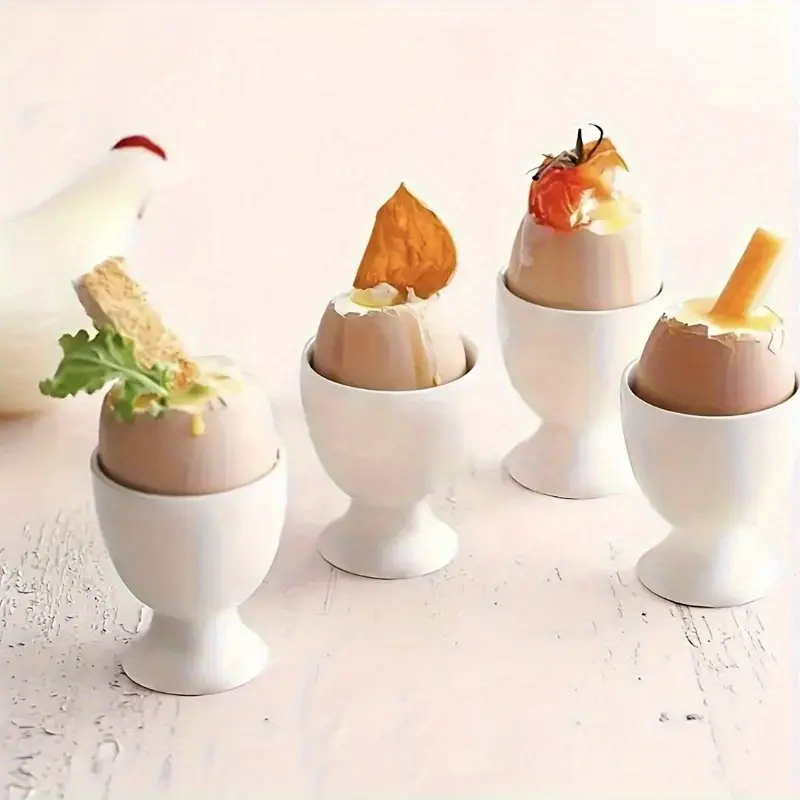2pcs European Style Egg Cups For Soft Boiled Eggs - Durable Plastic Container, Perfect for Breakfast & Dining Decor, Egg Holder