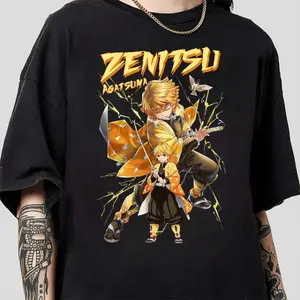 Agatsuma Zenitsu Vintage Anime Demon Slayer Tee, Unisex Gildan Shirt, Anime Shirt, Anime Lovers Shirt, Graphic Anime Tee, Manga Shirt, Japanese Anime Tees