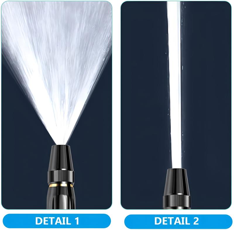 Metal Black Diamond Water Gun with 3 Connectors 10 Meter Hose High Pressure for Gardening Car Wash Cleaning Ideal for Plant Watering and Landscaping