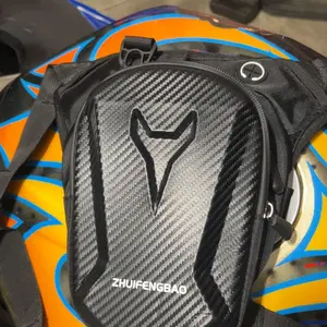 Waterproof Motorcycle Leg Bag, Adjustable Shoulder Strap & Double Zipper Compartment Outdoor Riding Waist Bag, Durable Fabric Bag for Off-road Bikes & Motorcycles