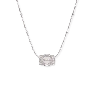 NEW! Ultra Mini Belt Buckle Necklace (Mama) - Silver