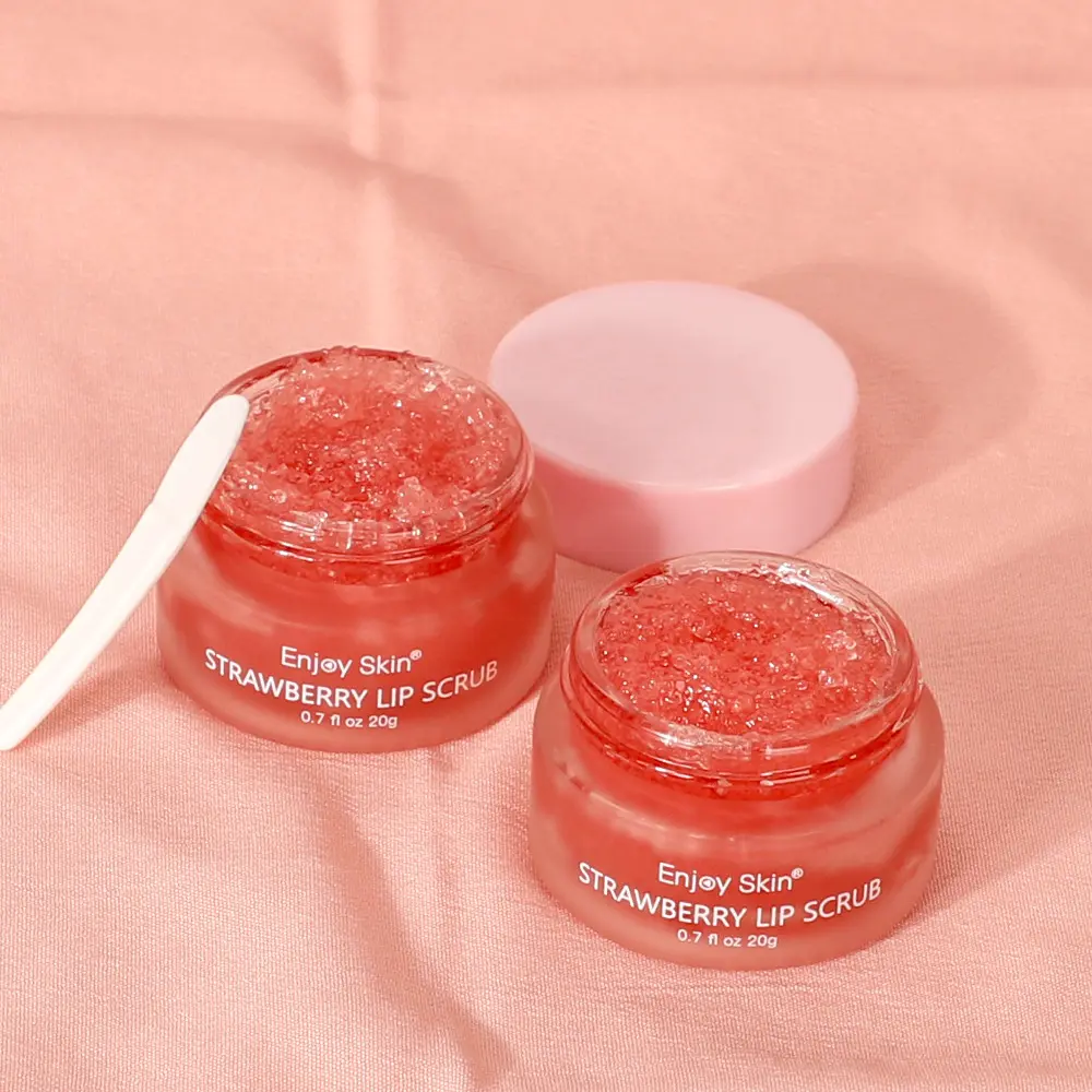 Lightens lip lines Nourishes lip care Strawberry lip scrub Vegan exfoliating scrub-20g
