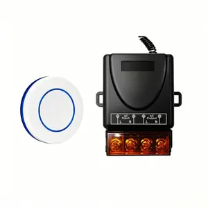 Ac110v/220v 30a Relay Wireless Remote Control System, Rf433mhz Single Button Transmitter, for Garage Door, Roll Shade, LED Lights, Home Devices