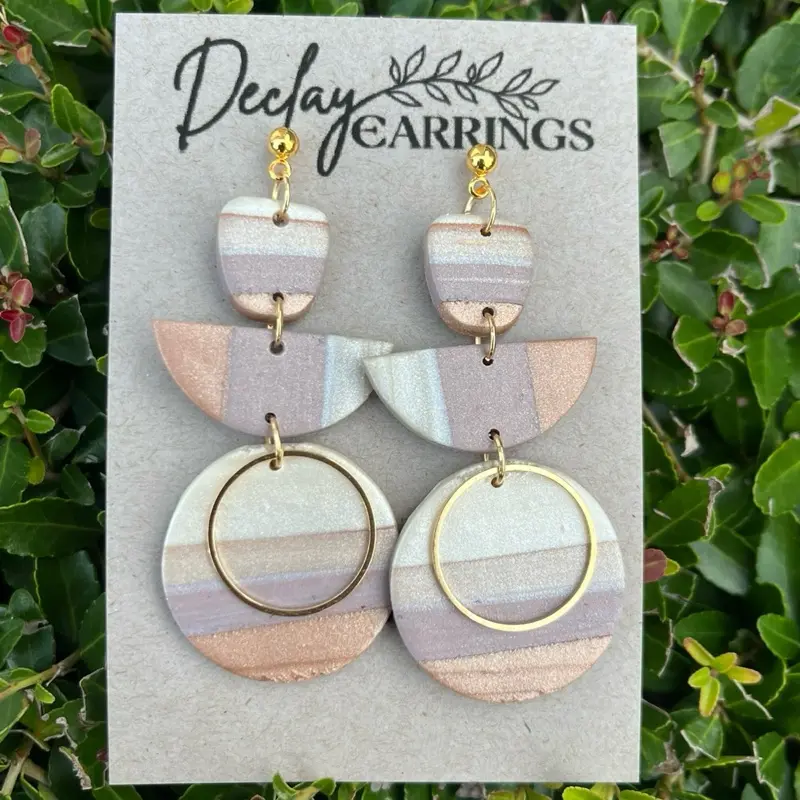 Statement Collection - Statement Dangle Fashion Earrings - Super Lightweight & Unique Polymer Clay Drop Earrings for Gift or Personal Wear