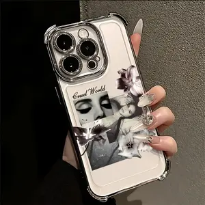 Anti-Fall Transparent Soft Back Cover, Compatible with Multiple Models Including iPhone 17 & 16 Series, Singer Lanas Dels Reys Design