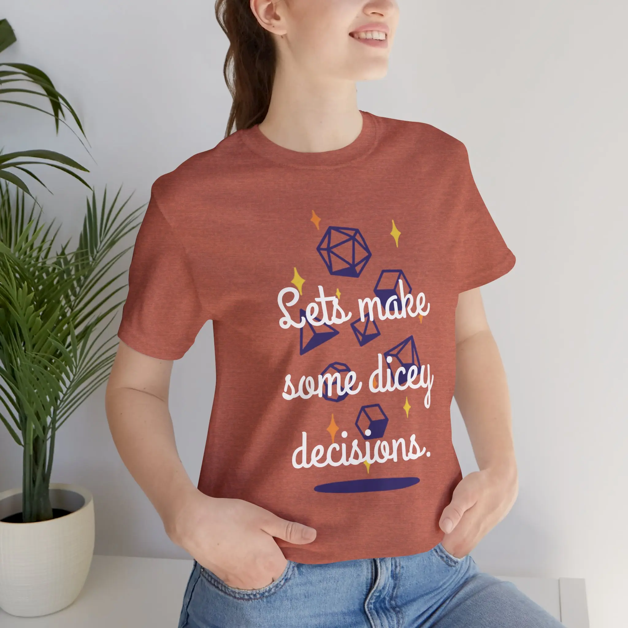 Dicey Decisions DnD Tee, Dungeons and Dragons shirt, unisex gaming t-shirt, funny gamer gift, role-playing game top, dice lover apparel