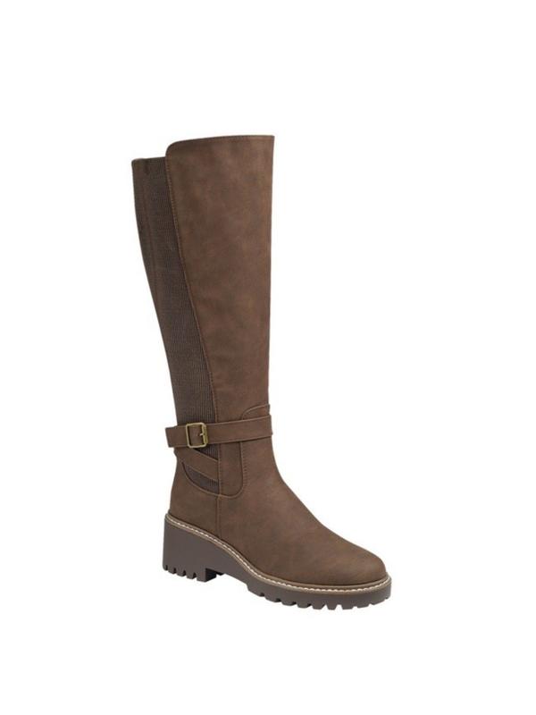 Anahi- Stretch Back Panel, Chunky Boot (Wide Calf Friendly)